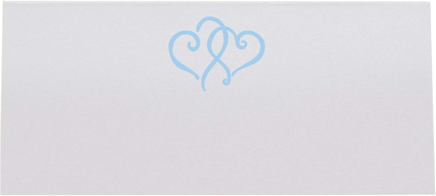 Linked Hearts Printable Place Cards, Light Blue (Choose Color), Set of 60 (10 Sheets), Laser & Inkjet Printers - Wedding, Party, Dinner, and Special Events - Made in the USA
