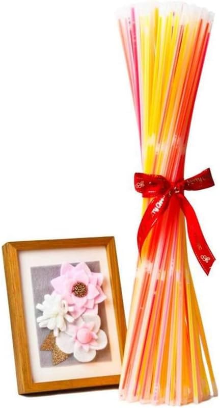 Glow Fever Glow Sticks Bulk 100ct 22'' Glow Necklaces with Connectors, Neon Light Sticks for Party Festivals Raves Concert Birthday Wedding, Yellow