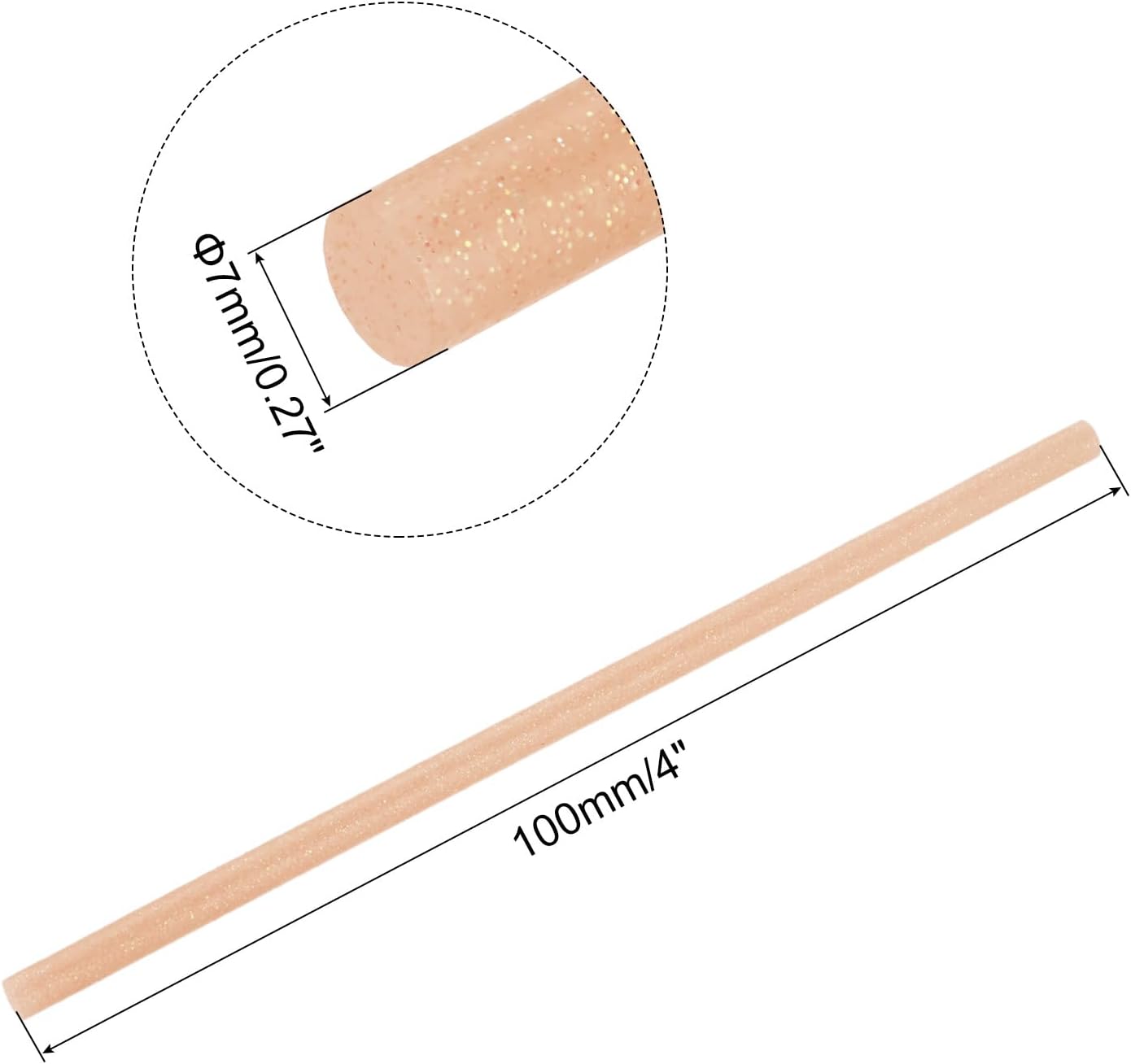 uxcell 20pcs Hot Glue Sticks for Glue Gun 7mm/0.27-inch x 4-inch Mini Hot Melt Adhesive Glue Stick Glitter Orange