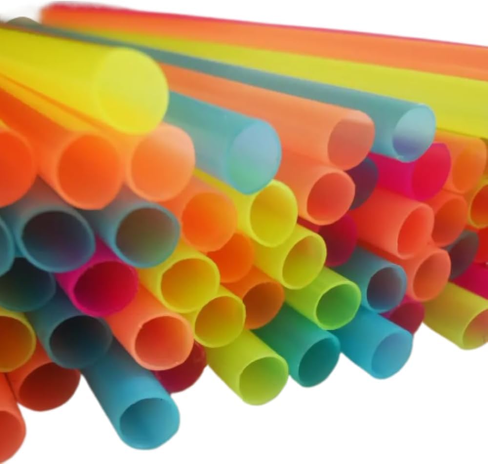 Neon Mini Sip Straws - 5 Inch Plastic Cocktail & Coffee Stirrers - 300 Straws