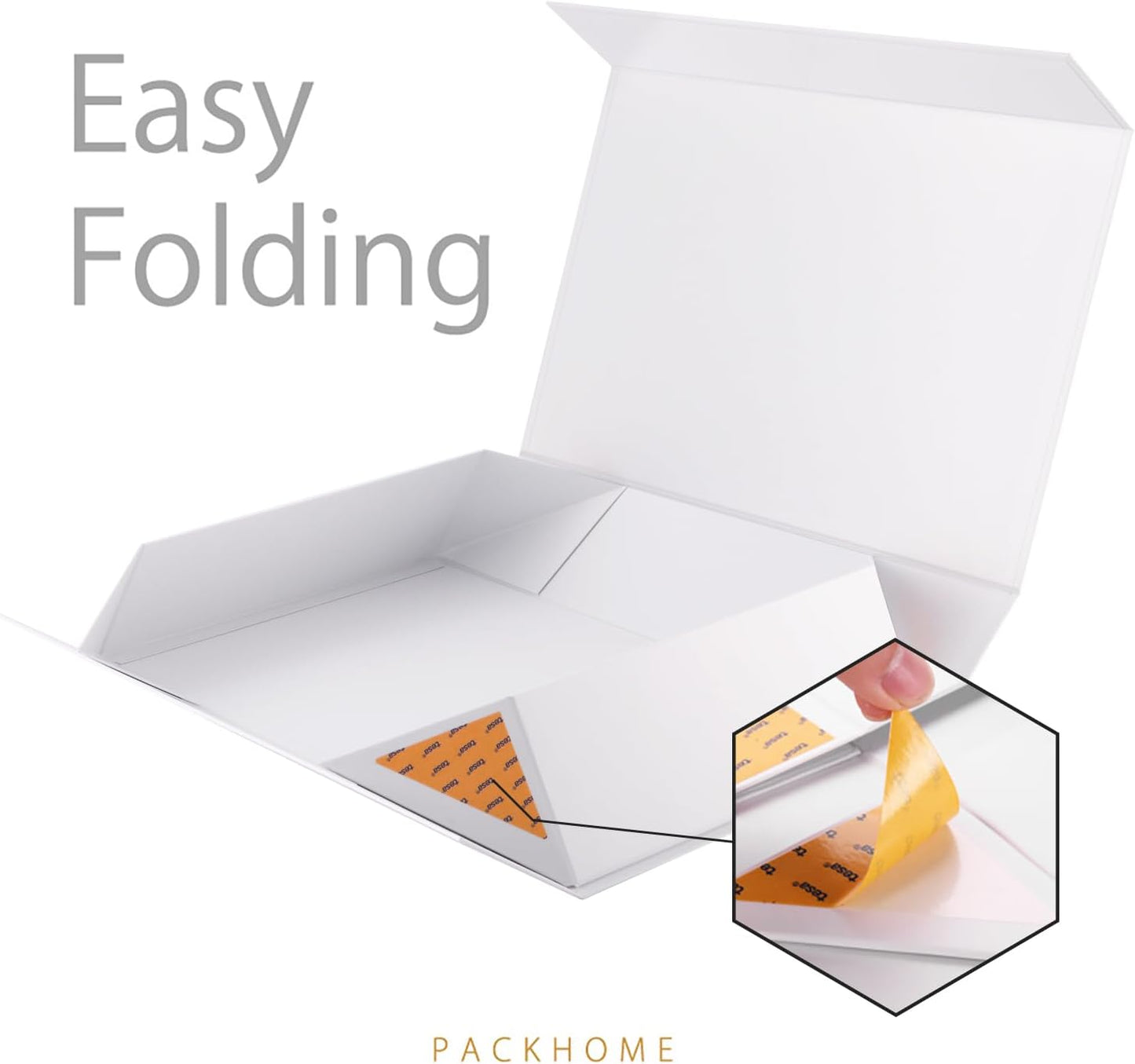 PACKHOME 6 Extra Large Gift Boxes 17.5x11.3x4.3 Inches, Sturdy Shirt Boxes with Magnetic Lids for Clothes and Large Gifts (Glossy White)