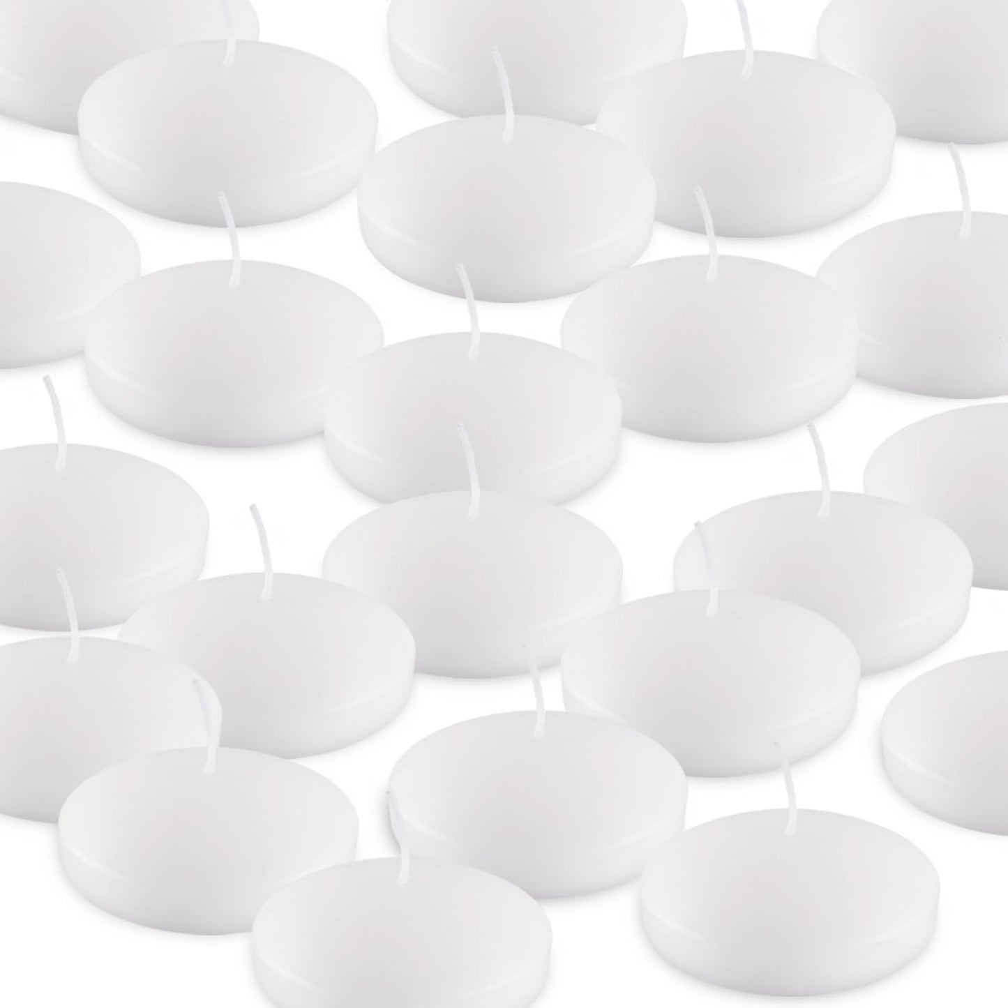 Unscented Floating Candles Set of 72, 3 Inch White Dripless Wax for Centerpieces at Wedding Pool Party Holiday, 10 Hour