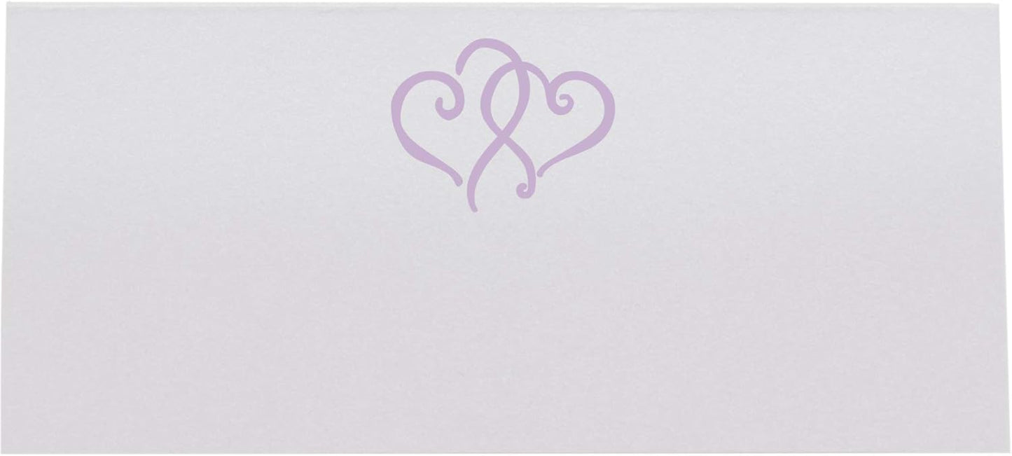 Linked Hearts Printable Place Cards, Lavender (Choose Color), Set of 150 (25 Sheets), Laser & Inkjet Printers - Wedding, Party, Dinner, and Special Events - Made in the USA