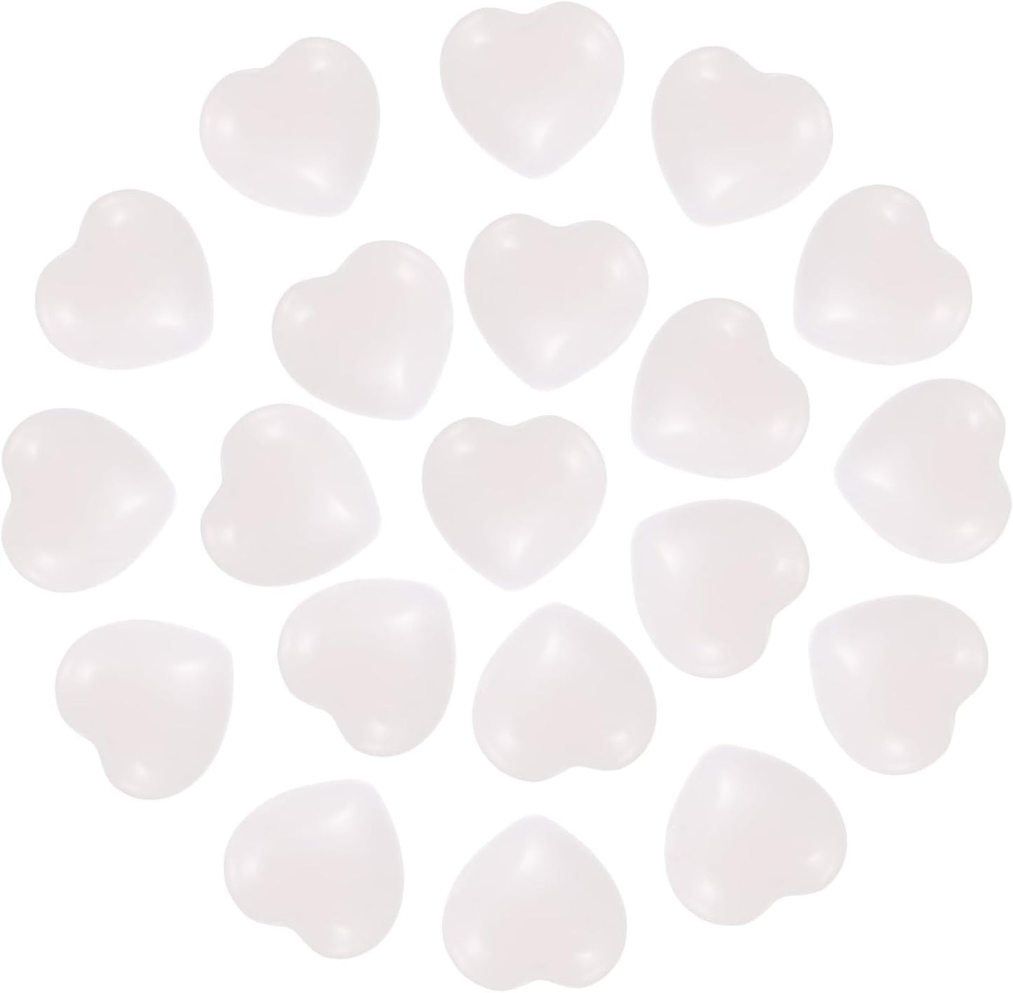 PATIKIL 20 Pcs Natural Heart Shaped Crystal Stone, 0.6 Inch Mini Polished Love Gemstone Crystal, Pocket Rock Engraved Worry Stones for Women Gifts Meditation, Pink