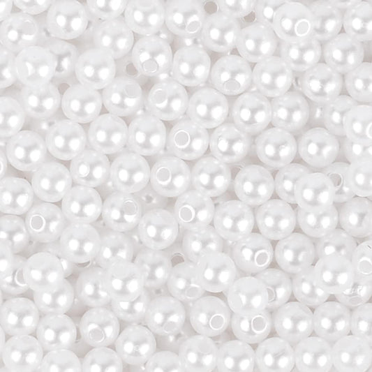 600pcs White Pearl Beads Bulk,8mm Round White Pearl Beads for Craft Loose Fake Pearl beads with Holes for Bracelets Necklaces Jewelry Making Crafts Pearl Bead Handle Chain Decorations and Vase Fillers