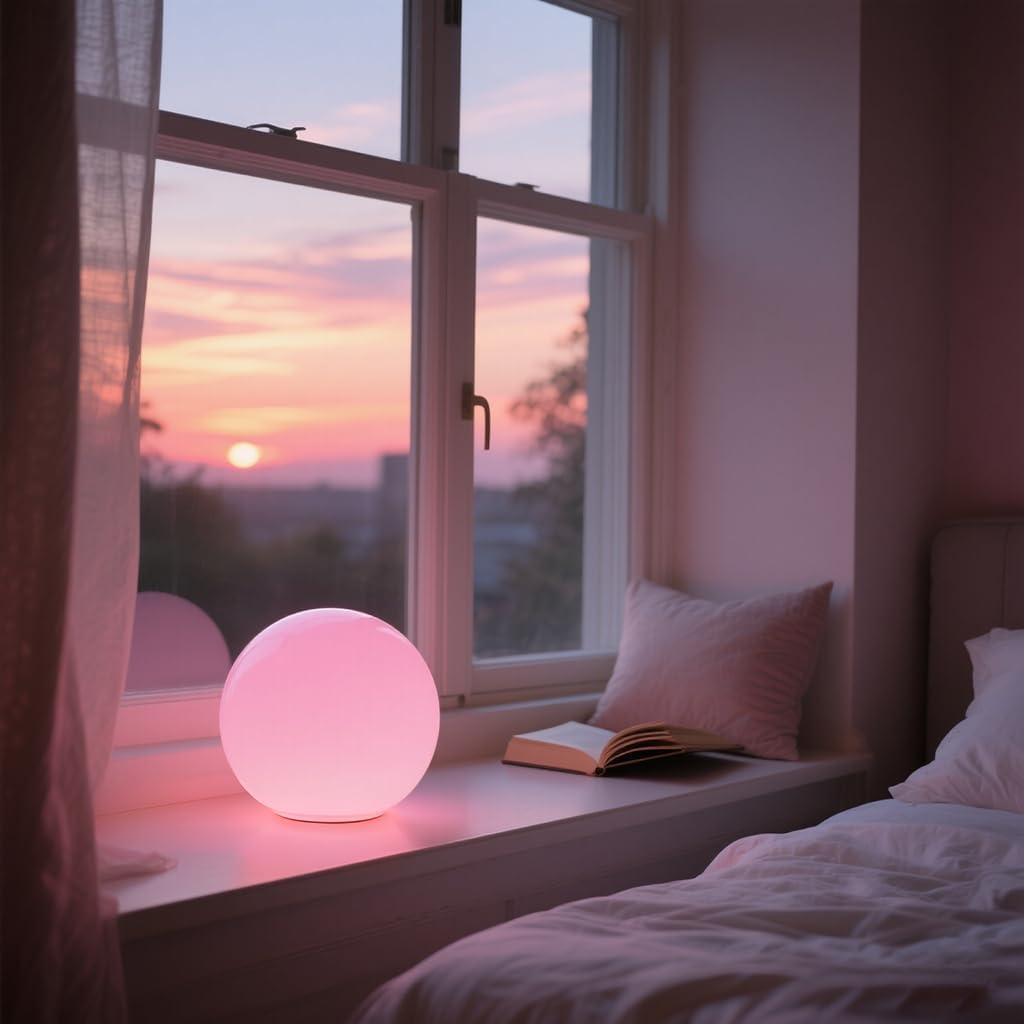 LED Night Light Ball Globe Lamp with Remote 8 Inch 16 RGB Colors Dimmable Mood Lights Rechargeable Outdoor Globe Light for Patio Nursery or Home Decor IP65 Waterproof Ball Light