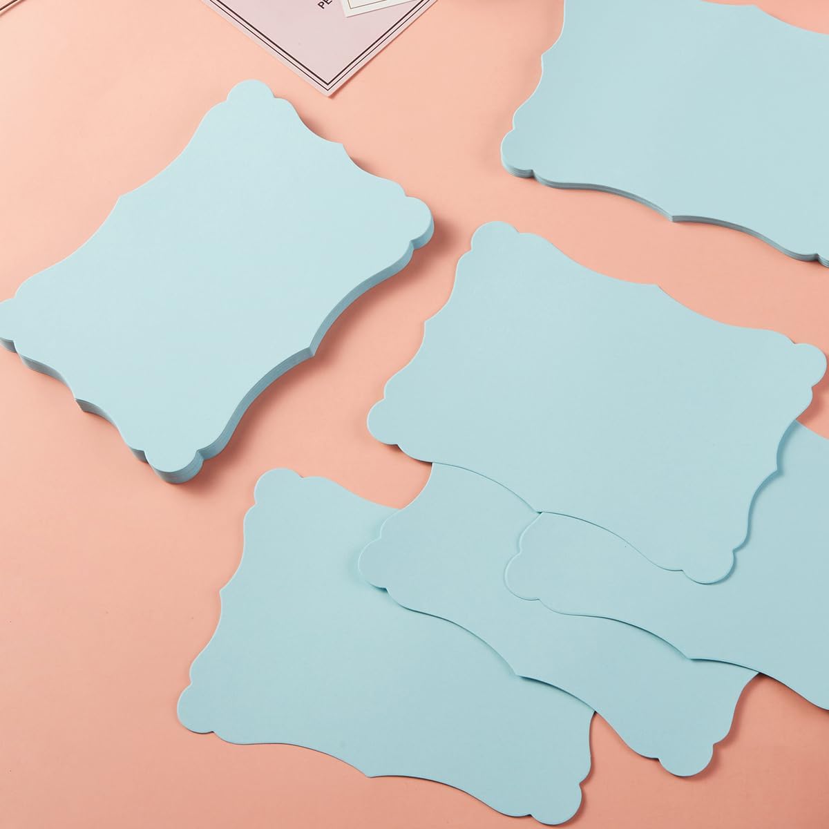 50 Pack Blank Kraft Cards Cardstock Thick Paper Brown Greeting Cards for DIY Gift Card Menus, Baby Shower and Wedding Invitations (Light Blue, 5x7IN)