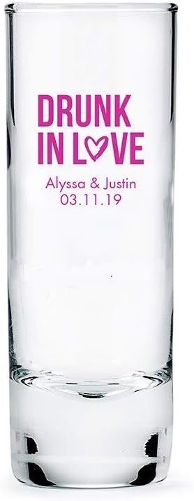 WEDDINGSTAR Personalized 2.5oz Tall Shot Glass Customizable Full Color Print - 72 pack