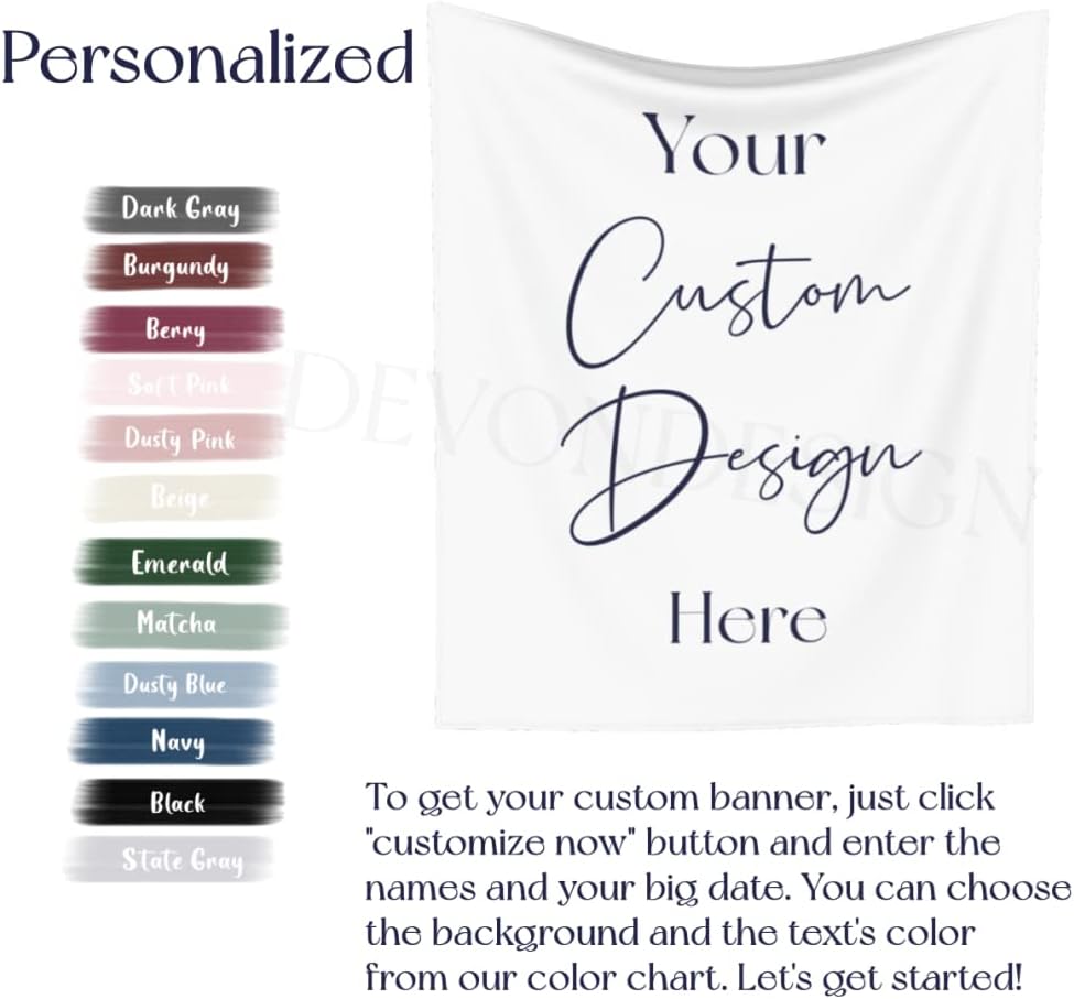 Miss to Mrs Backdrop, Custom Tapestry with Names and Date, Personalized Calligraphy Banner for Bridal Brunch, Shower, Engagement, Bachelorette Party - Reception Backdrop Future