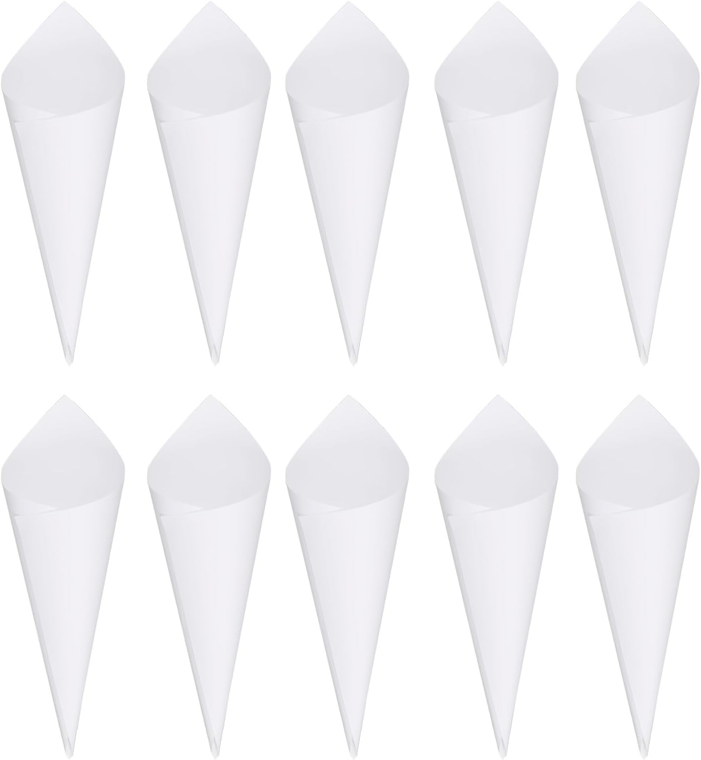 50 Pack Party Confetti Cone Holder - Bouquet Cones Petal Cones Holder with Double-sided Adhesive Tape, Apply to Birthday Party (White)