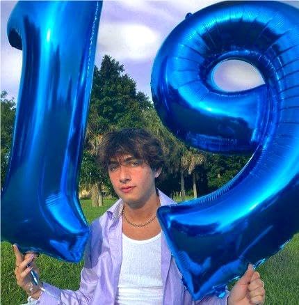 40 Inch Big Navy Blue 9 Balloon Number, Jumbo Giant Happy 9th 19 29 39 49 99 Birthday Party Decorations, Large Nine Mylar Foil Anniversary Birthday Party Engagement Decorations