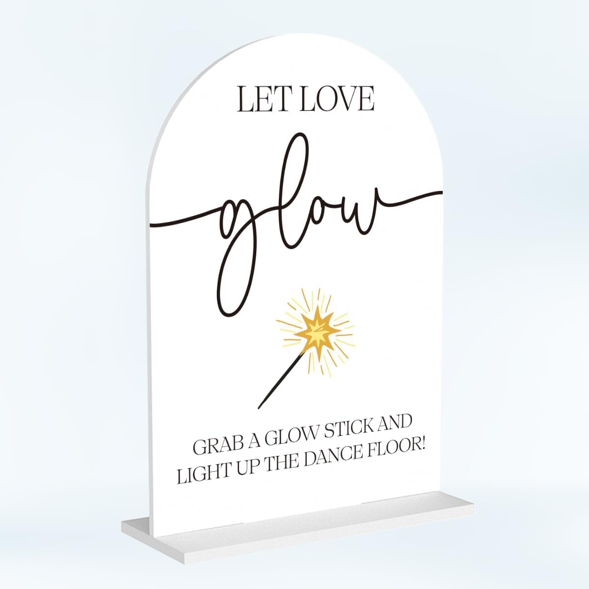 Wedding Glow Sticks Light Up Sticks Sign for Reception Acrylic Arch Dance Floor Props Table Decor Signs for Wedding Bridal Shower 7 x 5 Inches