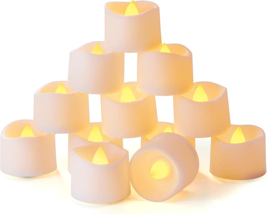Homemory Timer Tea Lights Candles Battery Operated, 6H Timer Built-in, Auto On Daily, Flameless LED Tealight Votives for Table Centerpieces, Lantern, Holiday Decor, Warm Lamp, No Remote, 24-Pack