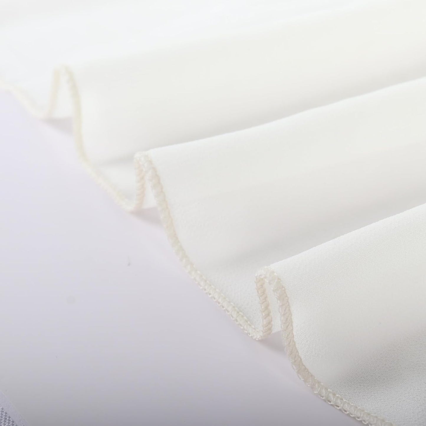 DUOBAO Ivory Chiffon Backdrop Curtain for Parties Sheer Curtains 96 Inch Length 2 Panels Set for Bedroom Wedding Backdrops Drape Cream Beach Drapes for Baby Shower Birthday Graduation(29''x96'')