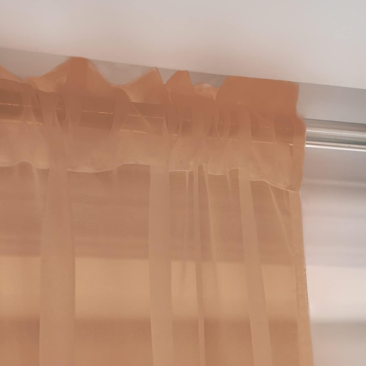 Window Brown Sheer Curtains 95 Inches Long 2 Panels Basic Rod Pocket Panel for Bedroom Children Living Room Yard Kitchen
