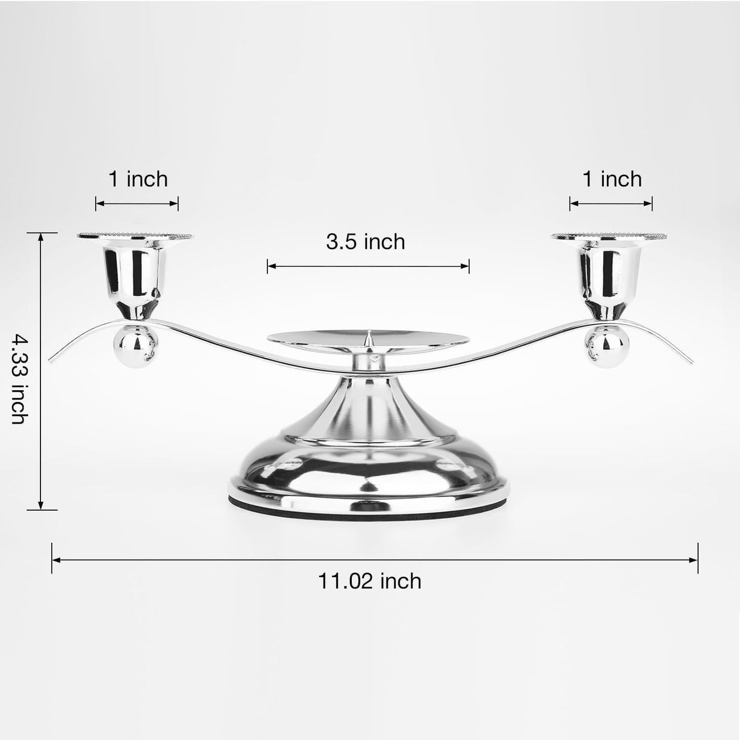 3 Unity Floral Candles for Wedding Ceremony Set with Silver Holder, Wedding Accessories for Reception