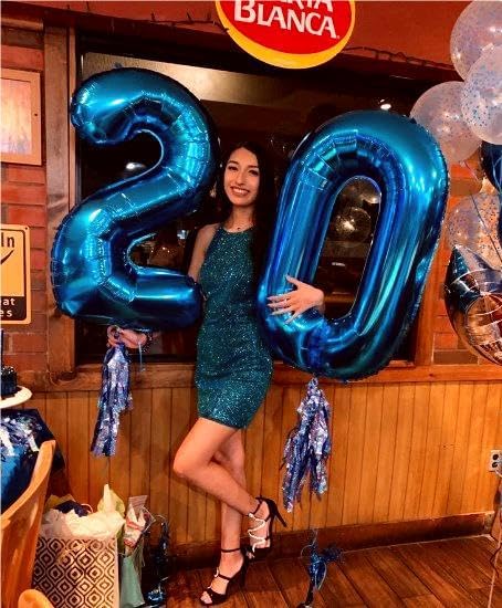 Navy Blue 40 Inch 0 Number Balloons, 0 Decorations for 10 20 30 40 50 60 70 80 90 100Birthday, Foil Giant Birthday Graduations Anniversary Party Balloons