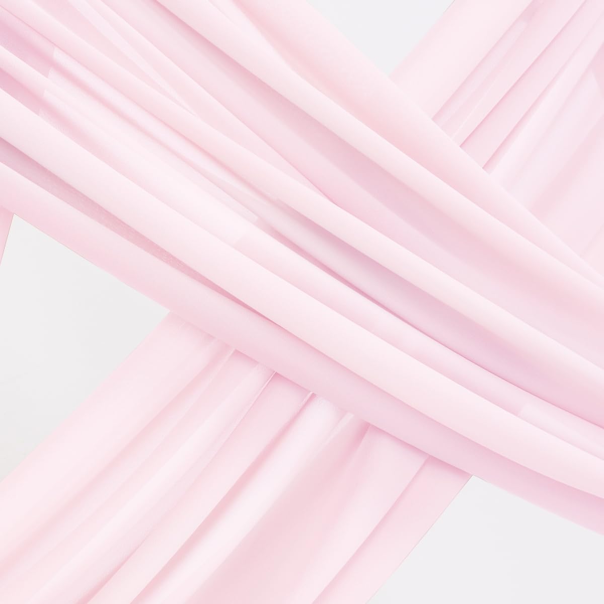 Socomi Wedding Arch Draping Fabric 1 Panel 29" x 19Ft Blush Pink Sheer Chiffon Curtain Drapes 6 Yards for Wedding Ceremony Birthday Party Decoration