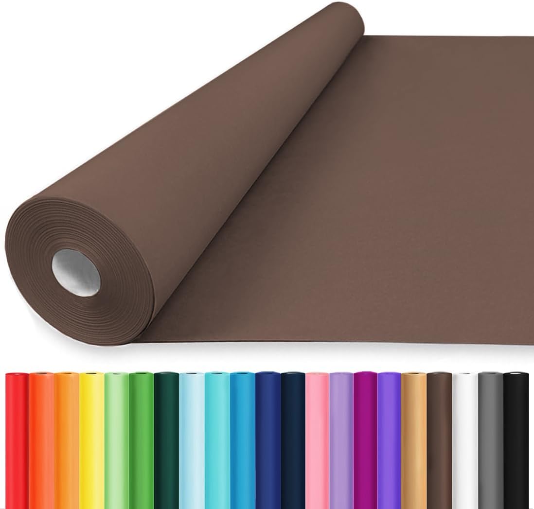 Vanhench 48" x 2400" (200') Chocolate Brown Wrapping Paper, Solid Color Kraft Craft Paper for Gift Wrap Poster Bulletin Board, School Supplies for Kids, Floral Bouquet Wrapping