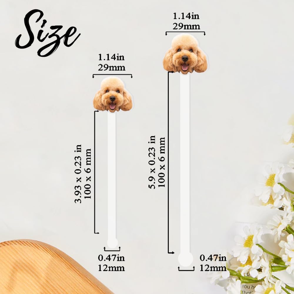 Personalized 50 pcs Double-Sided Wedding Pet Stir Sticks, Custom Dog/Cat/Face/Logo Drink Stirrers, Wedding Drink Stirrers, Decor For Weddings, Birthday, Retirement, Bachelorette Parties