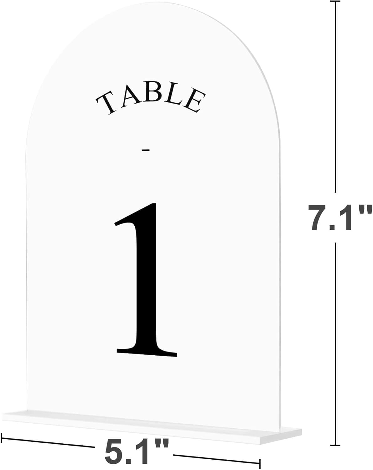 JOYIT Arch Wedding Table Numbers 1-30 with Stands – Double-Sided Printed 5" X 7" Acrylic Table Signs with White Background Black Text, Perfect Acrylic Table Numbers for Wedding Receptions, Parties, Anniversaries, and Events