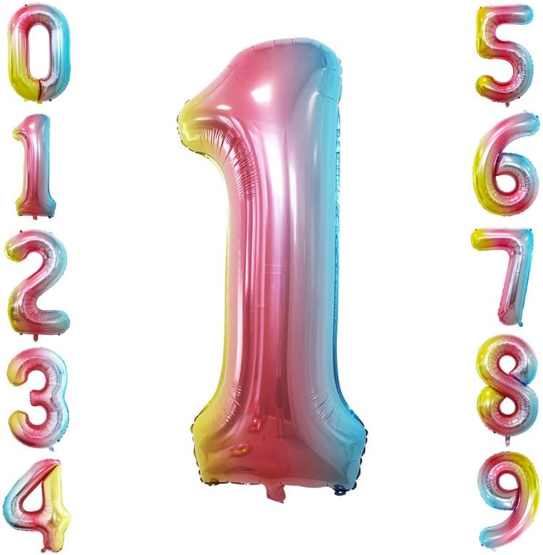 GOER Gold Foil Balloons Number 1,Huge Number Balloons for 1st Birthday Party Supplies Anniversary Decorations (3 pcs,42 inch,32 inch,16inch)