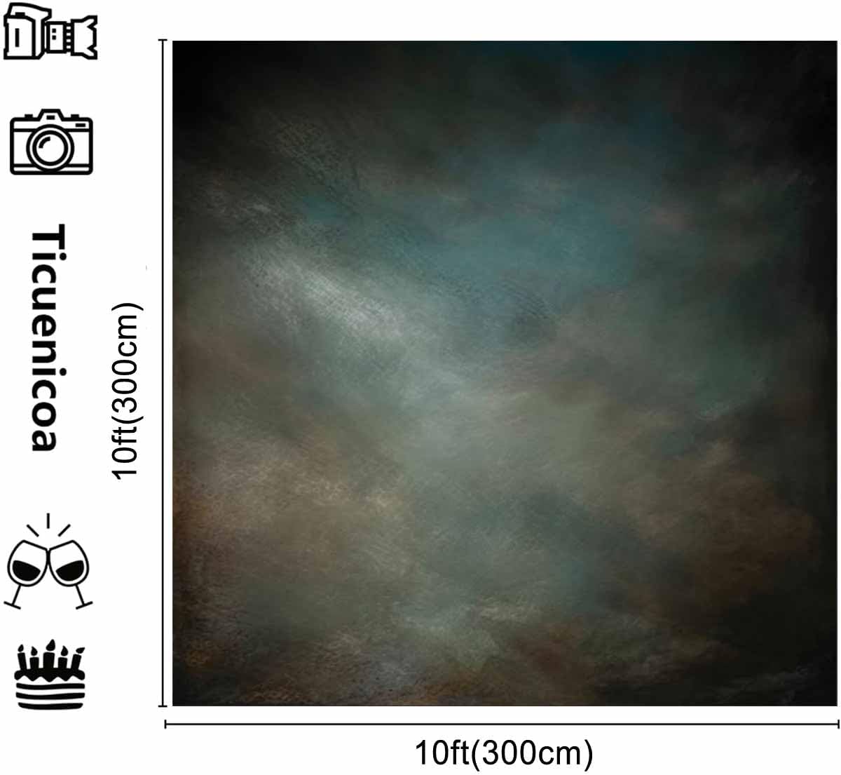 10x10ftAqua Backdrops Portrait Backdrops for Photography Mottled Photo Background