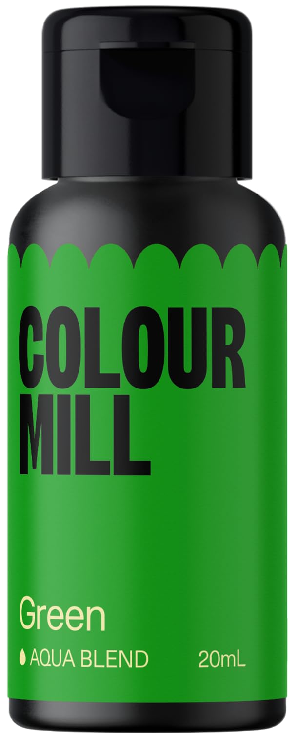 Colour Mill Aqua Blend Water-Based Food Coloring, 20 Milliliters Green