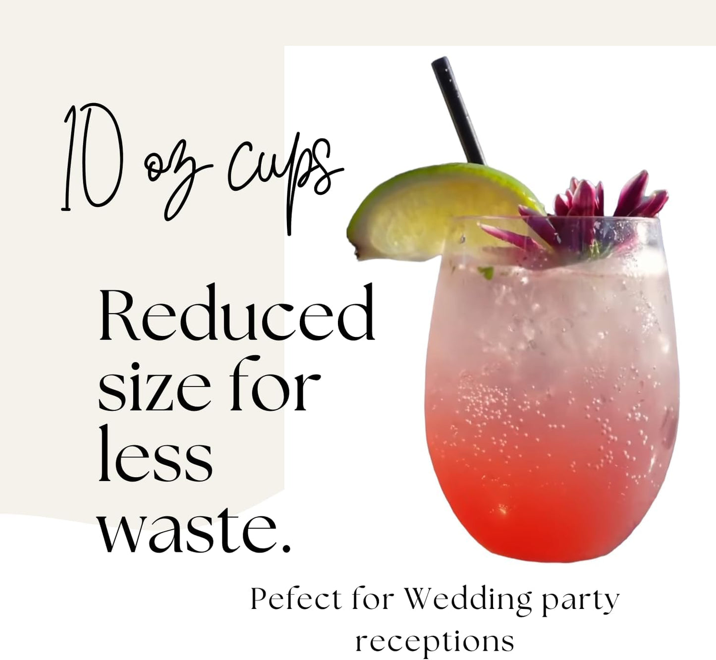 48 piece Stemless Unbreakable Crystal Clear Plastic Wine Glasses Set of 48 Small Size Cups Small(10 Ounces)