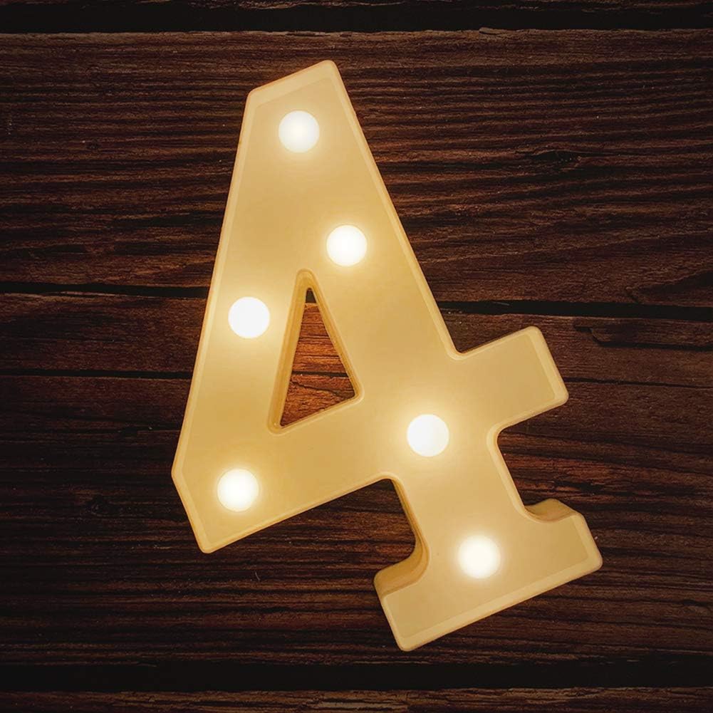 MUMUXI Marquee Light Up Letters | Large Light Up Numbers | Battery Powered and Bright with Every Letter of The Alphabet | for Wedding, Birthday, Party, Celebration, Christmas or Home Decoration (4)