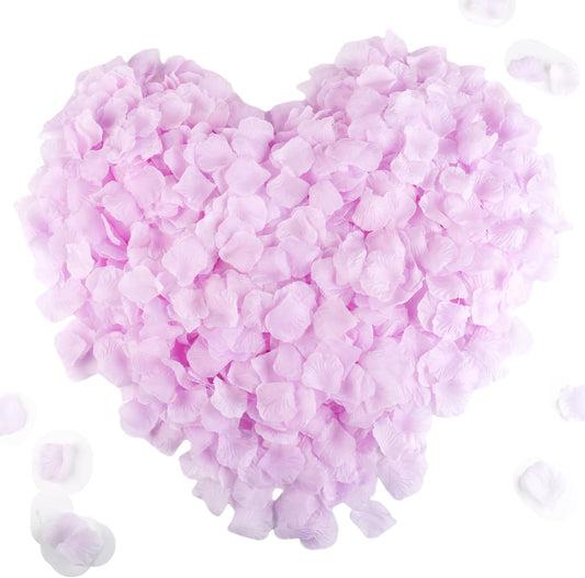 CODE FLORIST 1100 PCS Silk Rose Petals for Valentine's Day,Fake Rose Petals for Romantic Night,Wedding,Proposal Anniversary Flower Decorations(Separated,Scented,Baby Purple)