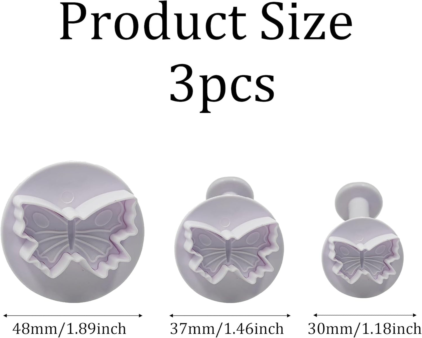 pson 3Pcs Plunger Cookie Cutter Set, Mini Plastic Biscuit Molds for Cake Decorating, Baking, Fondant, and DIY Crafts(Butterfly)