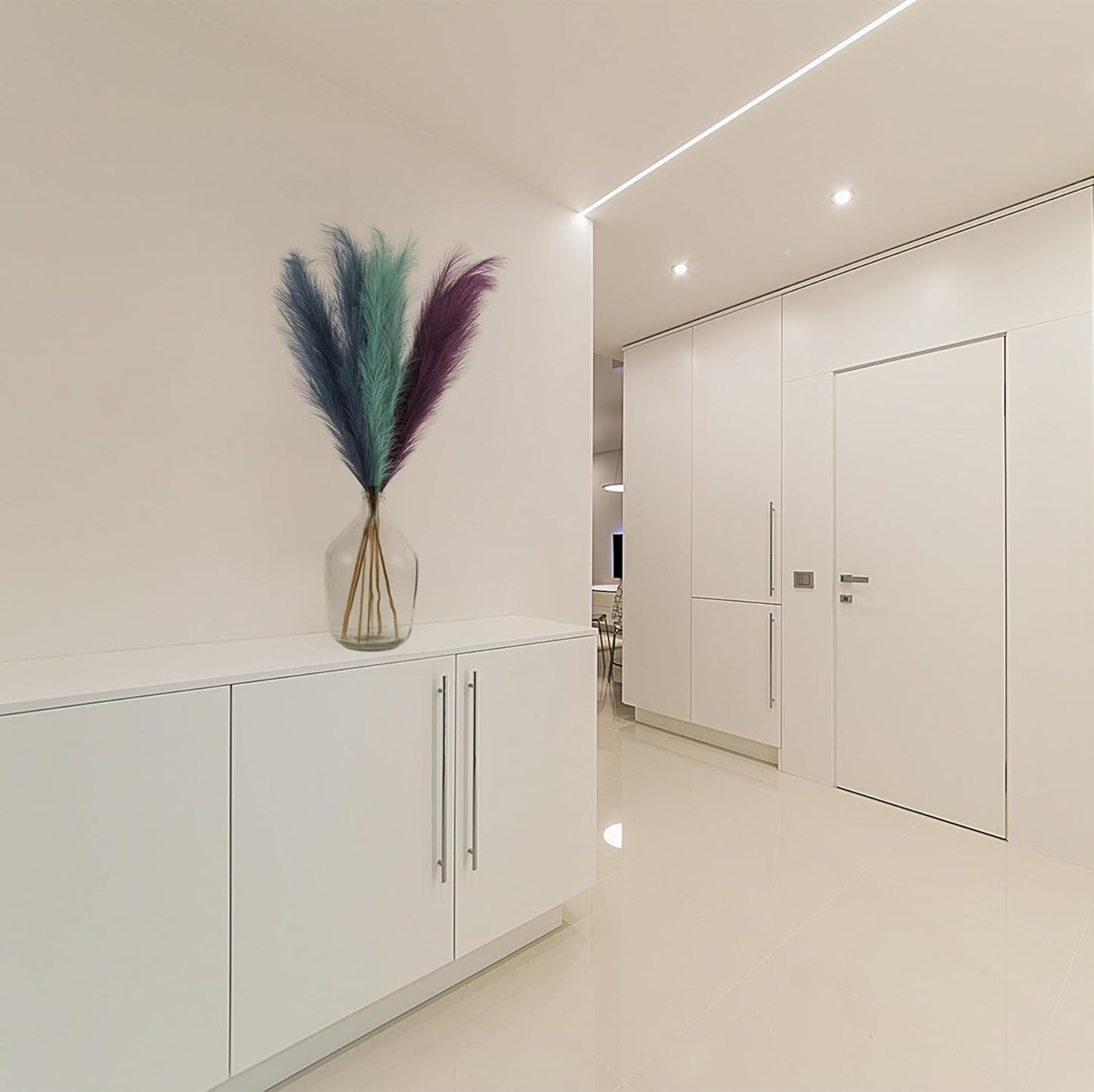 EVODIS Pampas Grass Decor Tall, 43"/110cm Faux Pampas Grass 6 Stems Large Pompass Grass Branches Tall Bulk Boho Flower Arrangement for Home Room Wedding Party Decor