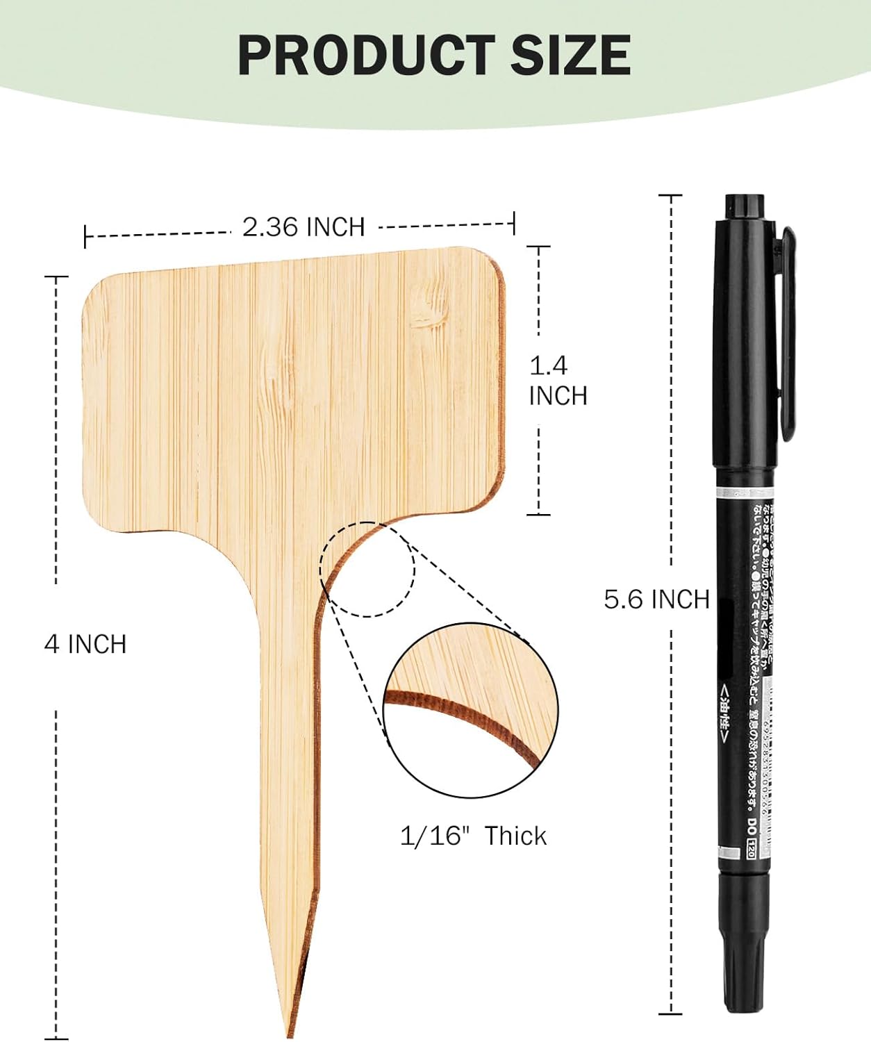 Homenote Bamboo Plant Labels 60Pcs Plant Tags for Seedling T-Type Tags for Plants Outdoor Garden Markers Vegetable Seedling(2.36 * 4“)