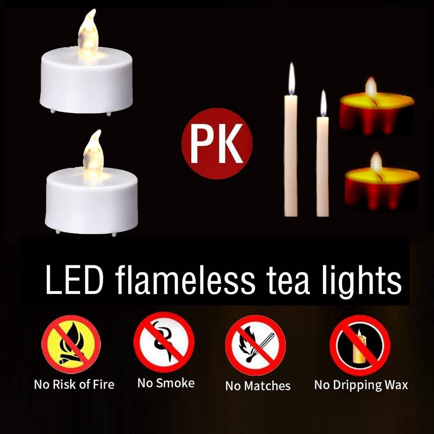 Battery Operated Tea Light Candles:200 Pack Flameless LED Realistic Flickering Candles 100+ Hours Electric Fake Candle in Warm White Ideal for Party, Wedding, Birthday, Gifts and Home Decoration
