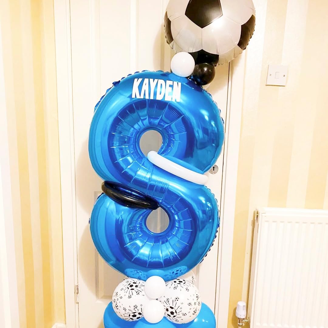 Blue 3 Balloon Number,40 Inch Number 3 Balloon Big Blue 3 Foil Mylar Helium Balloon for Birthday Party Decorations