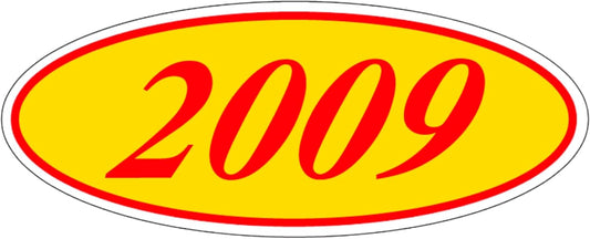 EZ-Line Oval Model Windshield Year Stickers for Car Windows Red and Yellow Large Vinyl Dealership Supplies 1 Dozen Pro Pack (2009)