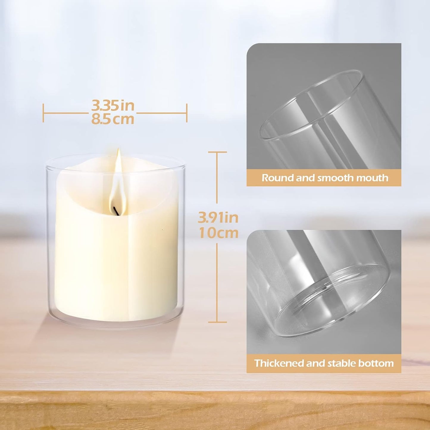 Mimorou 24 Pcs 4 Inch Tall Glass Vases Bulk Clear Cylinder Flower Vases Transparent Candle Holder Wedding Table Centerpieces Decoration Bulk for Home Dinners Party Event