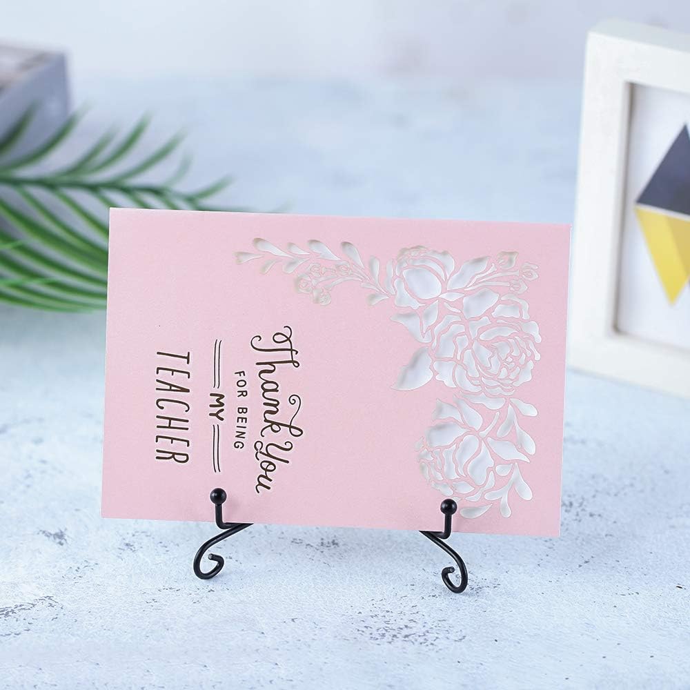 (4 pack)Iron Display Stand, Black Iron Easel Plate Display Photo Holder Stand, Displays Picture Frames, Cookbooks, Decorative Plates, Tablets and Art 5 Inch