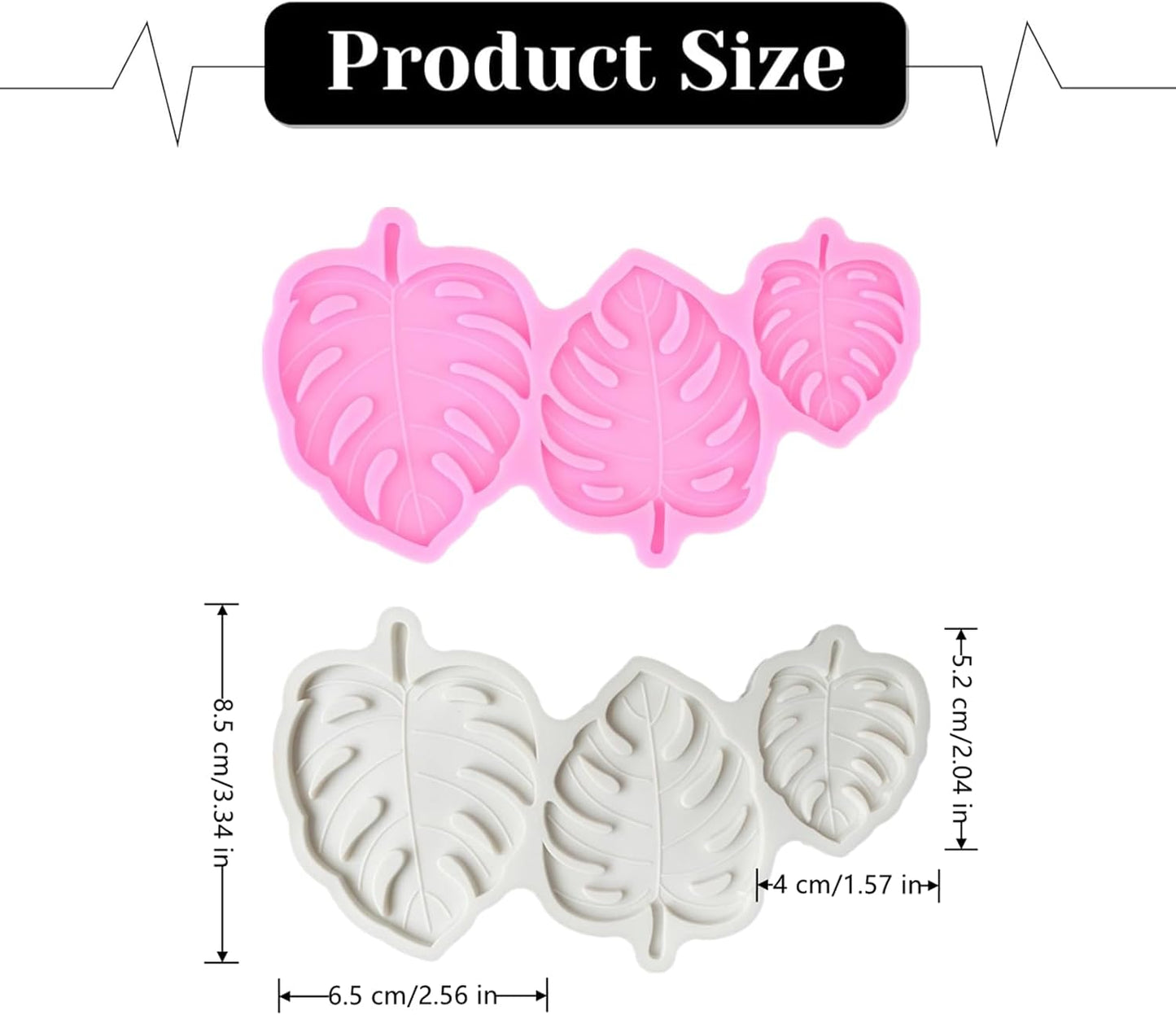2 Pcs Tropical Leaf Molds Universal Silicone Leaf Fondant Molds for Cookie Chocolate, Kitchen Tools