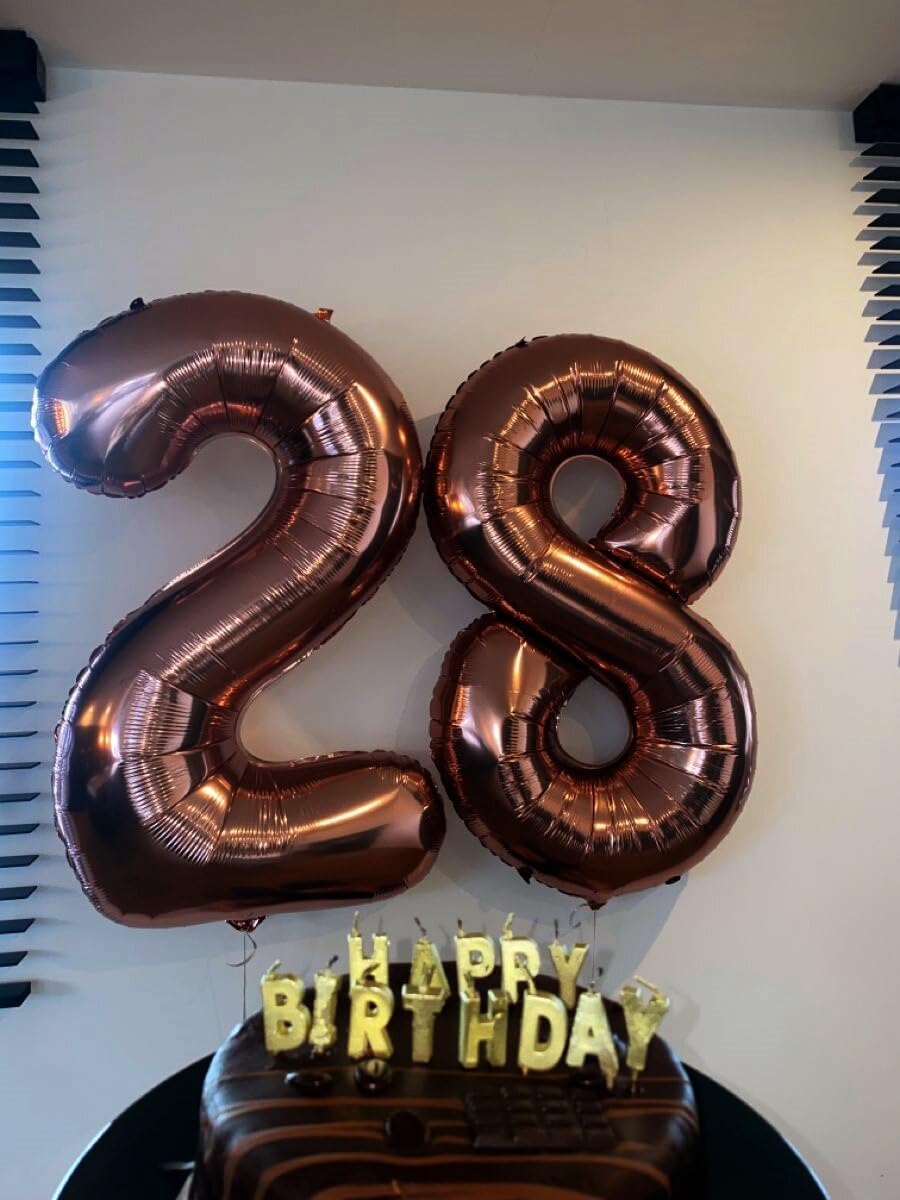 Helium Foil Coffee Brown Number 8 Balloon 40 Inch, Mylar Eight Numbers 8 18 28 38 48 58 80 88 Birthday Balloons, Dark Brown Women Men Anniversary Graduations Party Supplies
