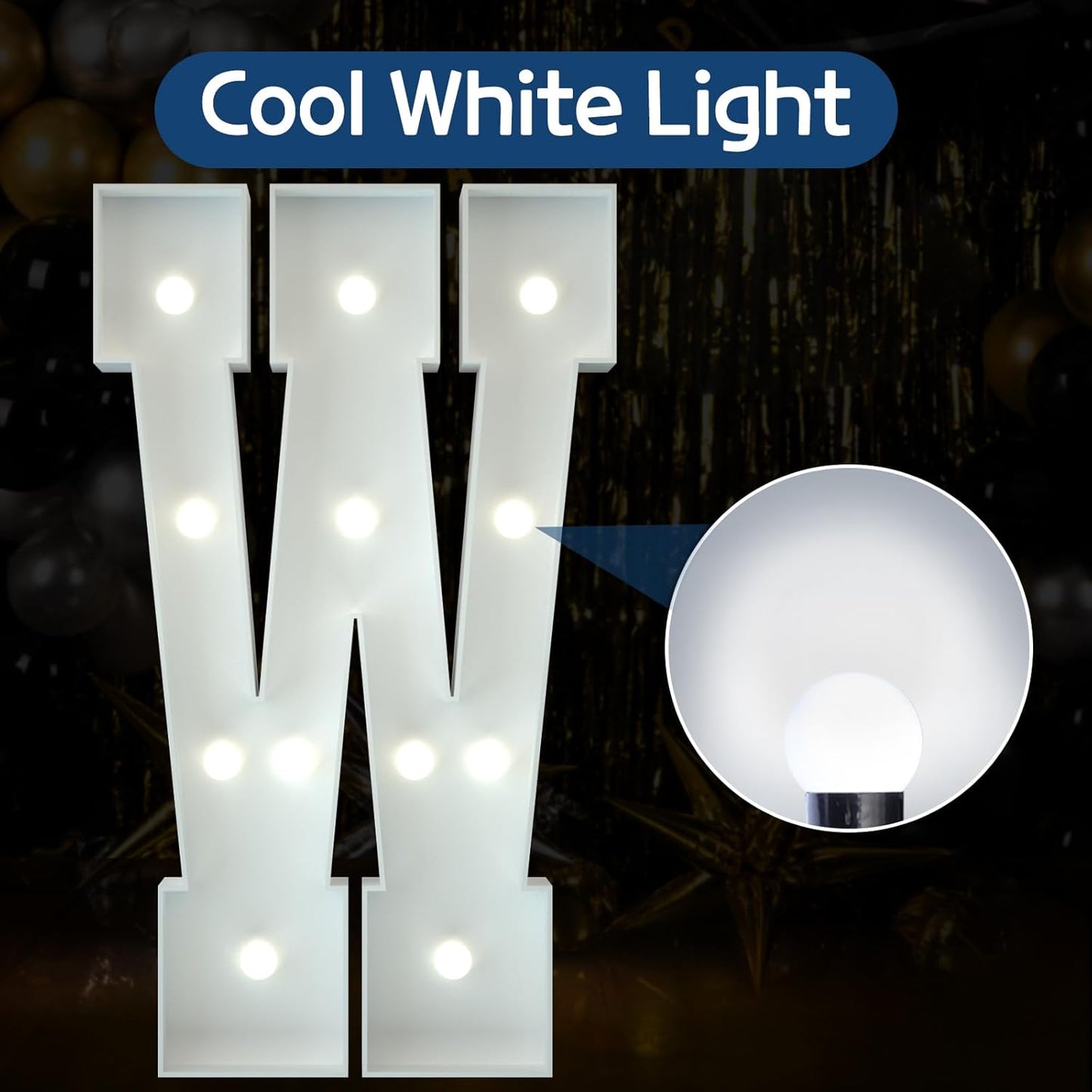 Marquee Letters 4 Feet Tall Large Light Up Letters Baby Shower Decorations Wedding Engagement Proposal White Party Decorations Marry Me Sign Big Cardboard Backdrop W