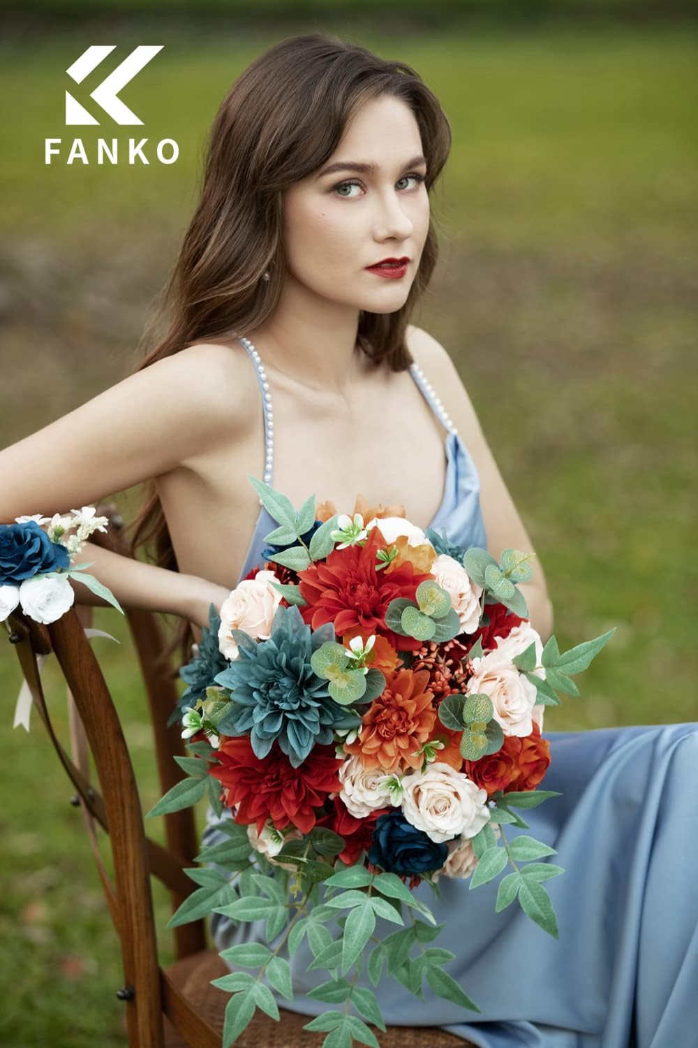 FANKO Rose Artificial Flowers Combo for DIY, Dusty Fake Rose Artificial Silk Flowers with Greenery, Real Looking Artificial Faux Flowers for Wedding, Table Decoration, Centerpieces, Party, Home Décor