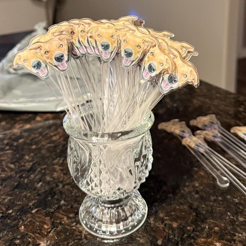 Personalized 50 Pcs Double-Sided Wedding Pet Stir Sticks, Custom Dog Cat Stir Stick, Acrylic Cocktail Stirrers, Wedding Drink Stirrers, Decor Birthday, Retirement, Bachelorette Parties