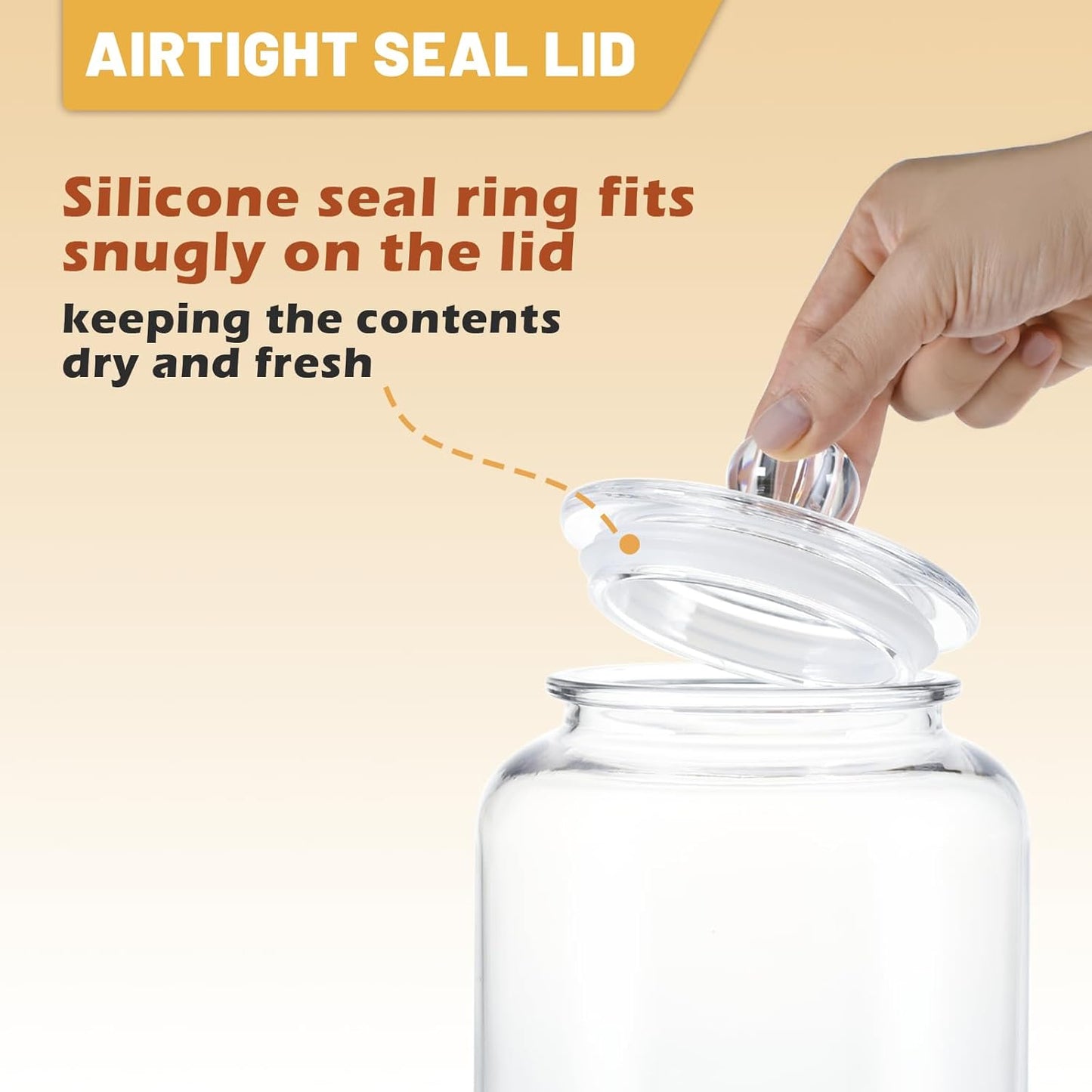 2 Pack 1 Gallon Plastic Cookie Jars, Unbreakable Apothecary Jars with Airtight Lids, Food Storage Canisters for Flour, Sugar, Candy