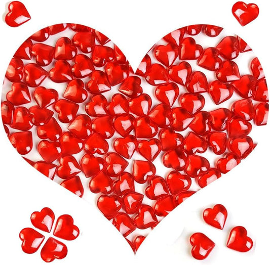 200 PCS Red Acrylic Hearts for Shaped Crystals Fake Heart Gems for Vase Fillers,Table Scatters,Wedding Centerpieces,Birthday,Engagement Party,Bridal Shower Gifts,14 OZ