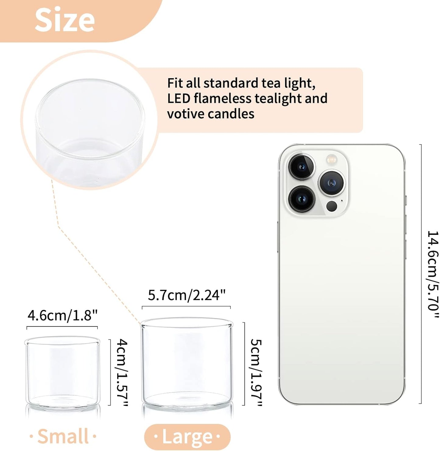 NUPTIO Clear Tealight Candle Holders: Set of 12 Glass Votive Holders - Small Floating Candleholder for Wedding Birthday Holiday Table Centerpieces Decoration (2.24 x 1.97 inch)