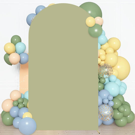 Sage Arch Cover Green Wedding Arch Stand Covers 6FT Arched Backdrop Cover Spandex Arch Covers Stretchy Backdrop for Arch Wall Panels Chiara Back Drop Cover Baby Shower Party Decorations