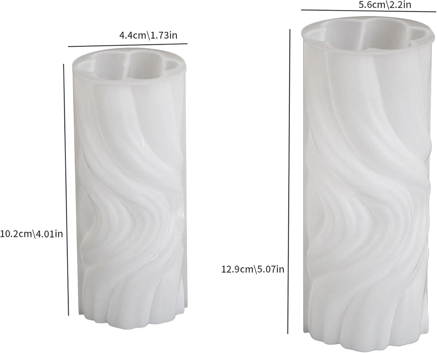 2 Pack Spiral Wave Resin Casting Molds - Silicone for 3D Animal Candle Making