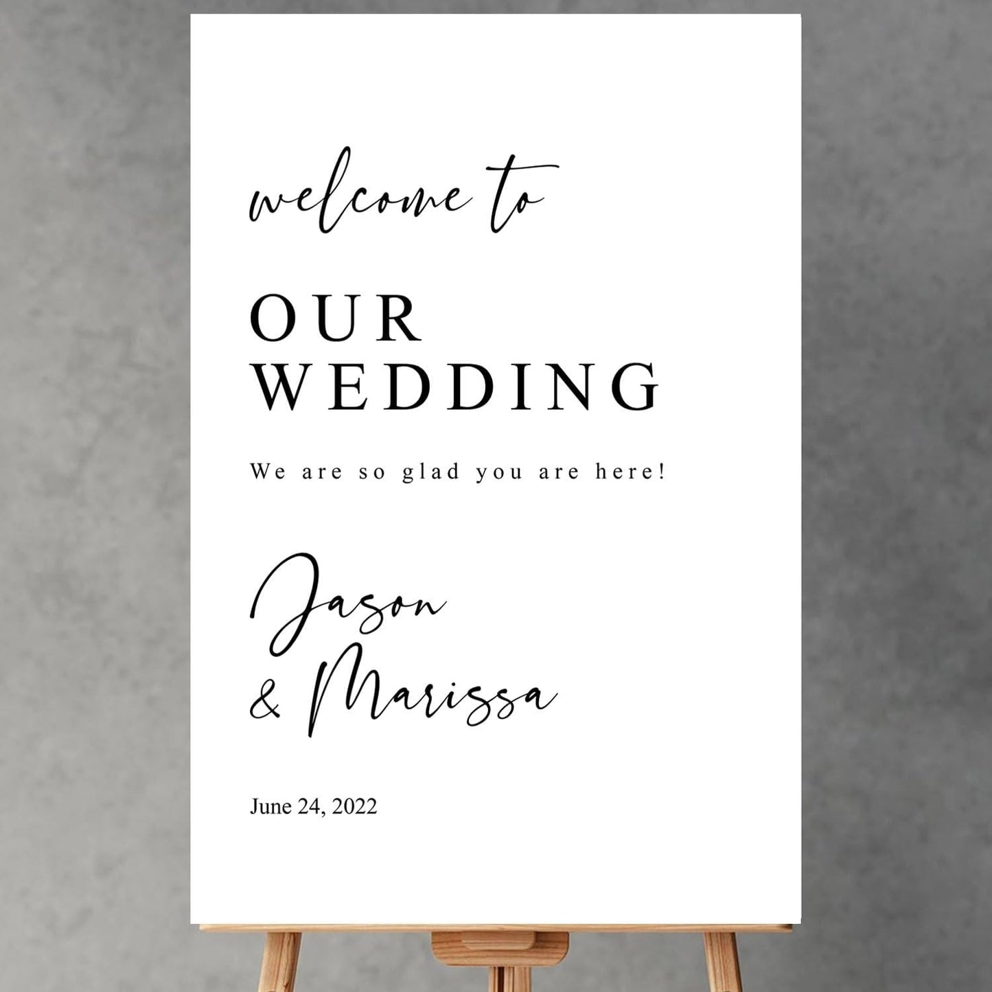 Welcome To Our Wedding Vertical Wedding Welcome Signs, Welcome Sign Wedding, Customized Wedding Welcome Sign